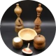 Sélection de la galerie d'objets et de créations artisanaux en bois tourné à l'atelier "Drôles de bois"